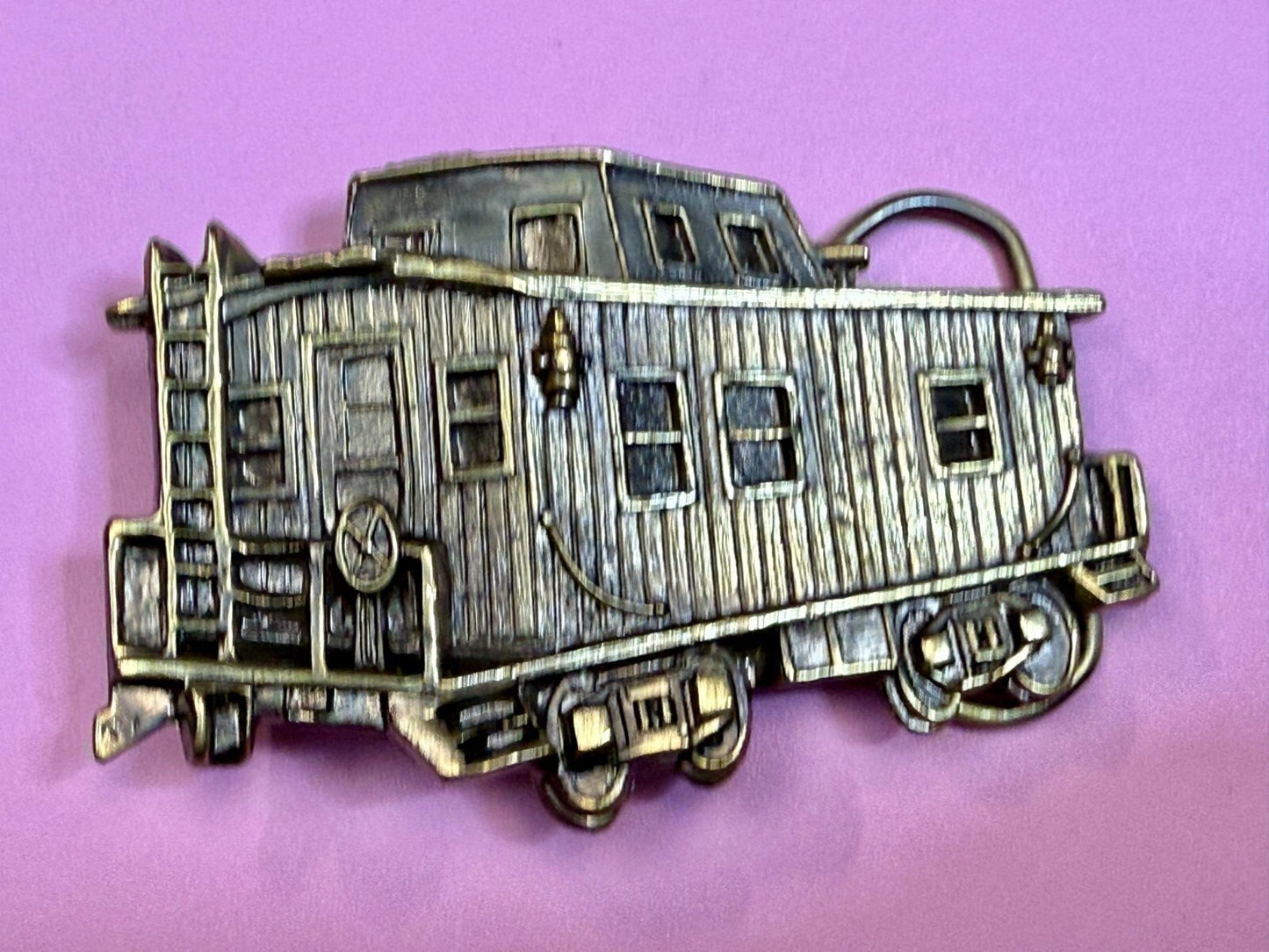 Vintage Caboose Railroad Car Freight Train 1979 The Great American Belt Buckle