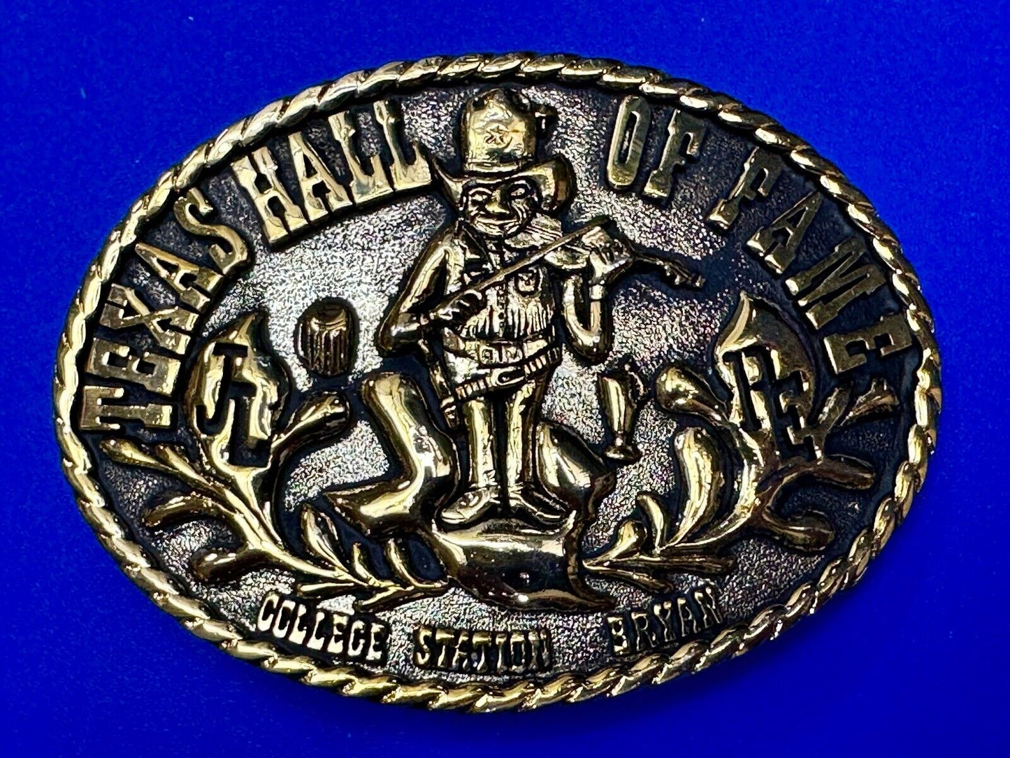Texas Hall of Fame Bryan–College Station Cities Fiddle Music Vintage Belt Buckle