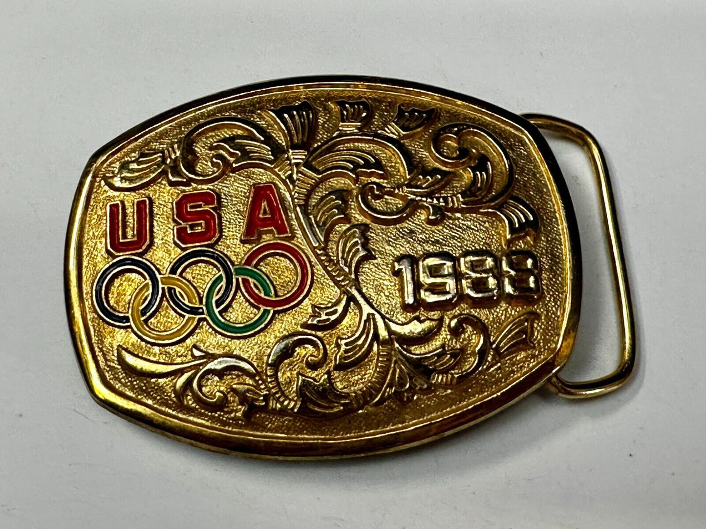 USA 1988 Olympic Games Commemorative Vintage Belt Buckle