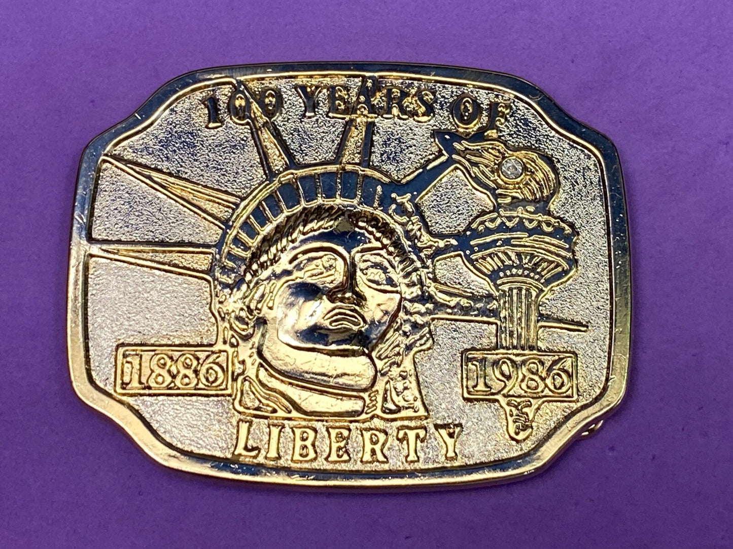 Vintage Belt Buckle 100 Years Of Lady Liberty 1886 - 1986 Statue Of Liberty