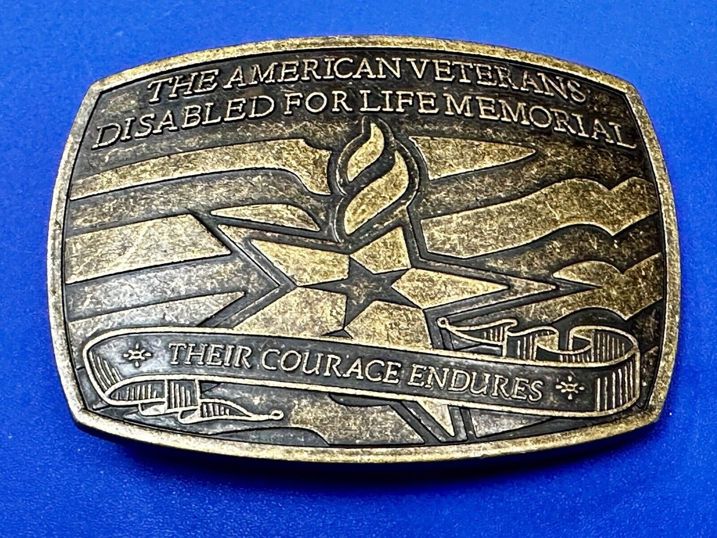 The American Veterans Disabled for life Memorial Commemorative Belt Buckle