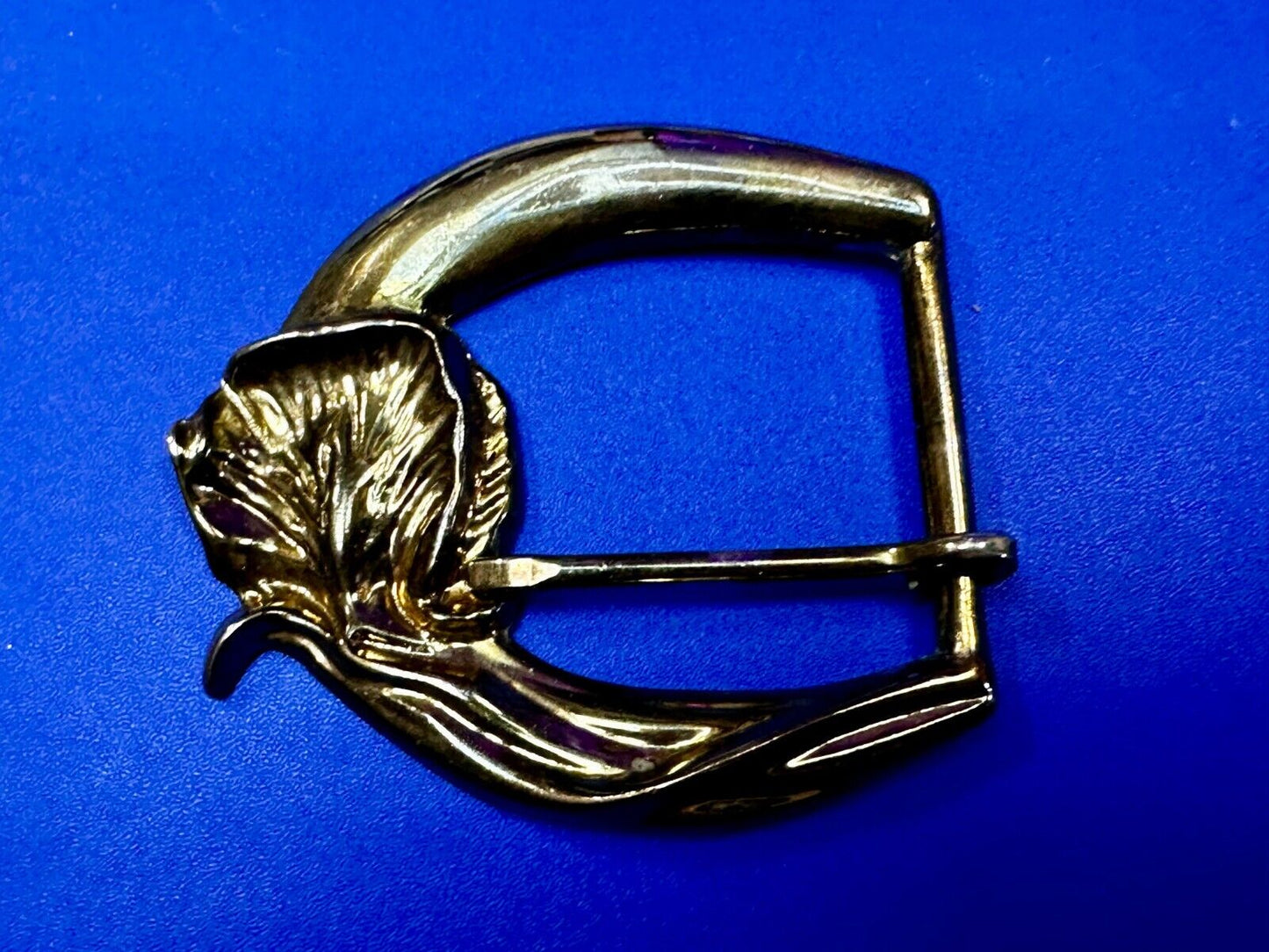 Thick Figural Flower Theme - Vintage Gold Tone Replacement Dress Belt Buckle
