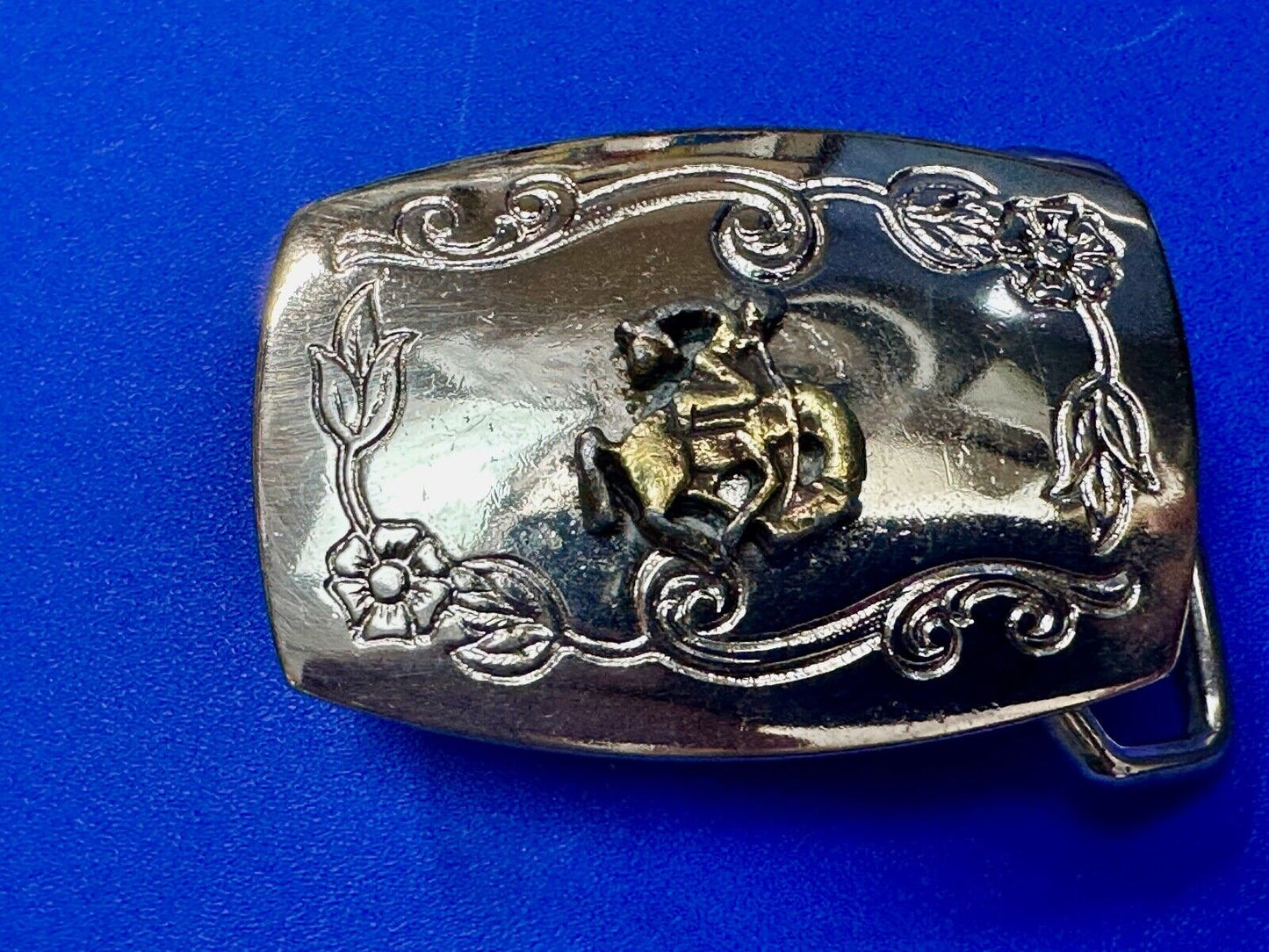 Vintage Cowboy Saddle Bronc western USA made belt buckle