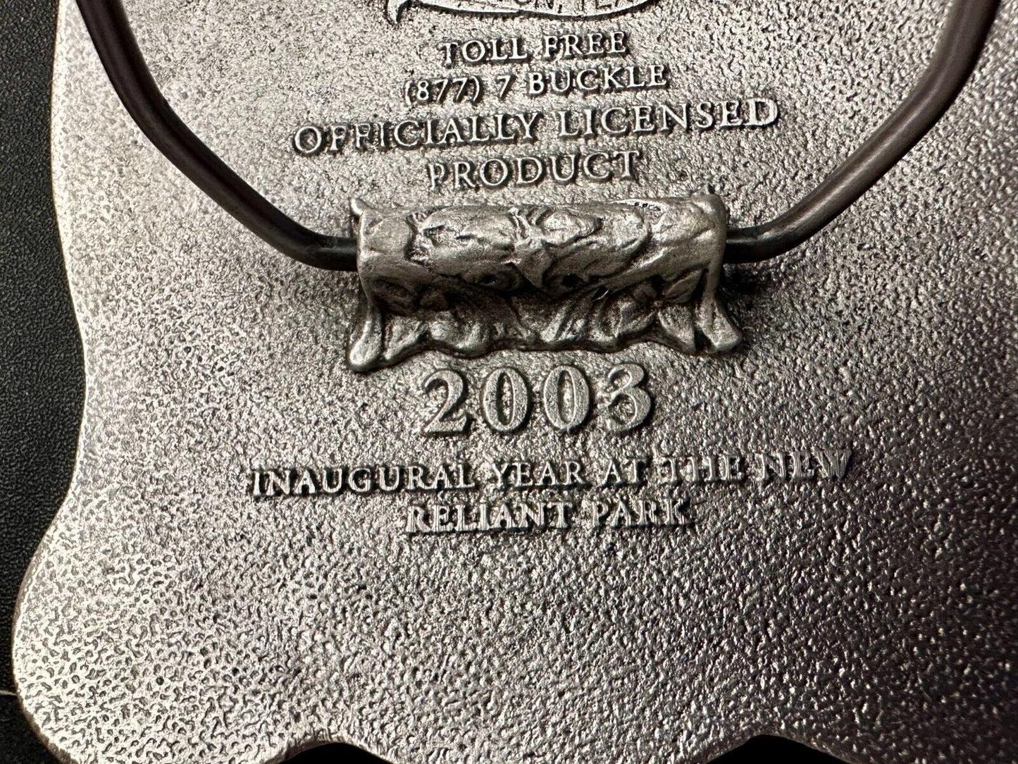 2003 Houston Livestock Show and Rodeo Inaugural Award Trophy Cowboy Belt Buckle