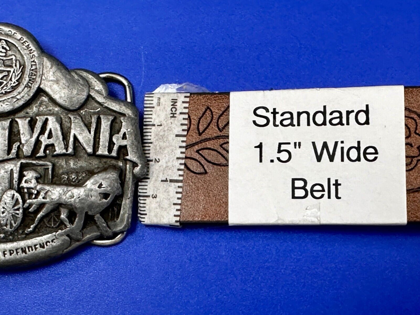 The State of Pennsylvania Virtue Liberty Independence 1982 Siskiyou Belt Buckle