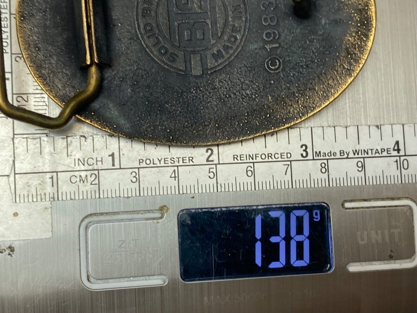 Vintage 1983 Robert Jenkins and co Webster Tx solid brass belt buckle by BTS