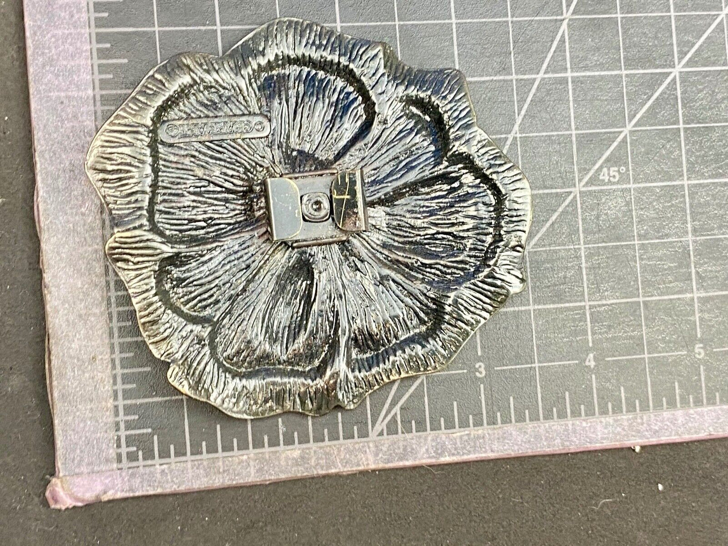 Vintage Charmant of Beverly Hills, CA figural flower belt buckle scarf clip