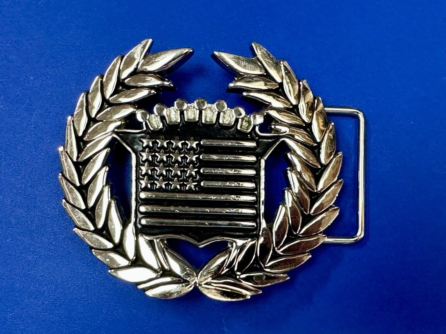 Vintage Cadillac Olive Branch Emblem Belt Buckle - Famous Stars & Straps