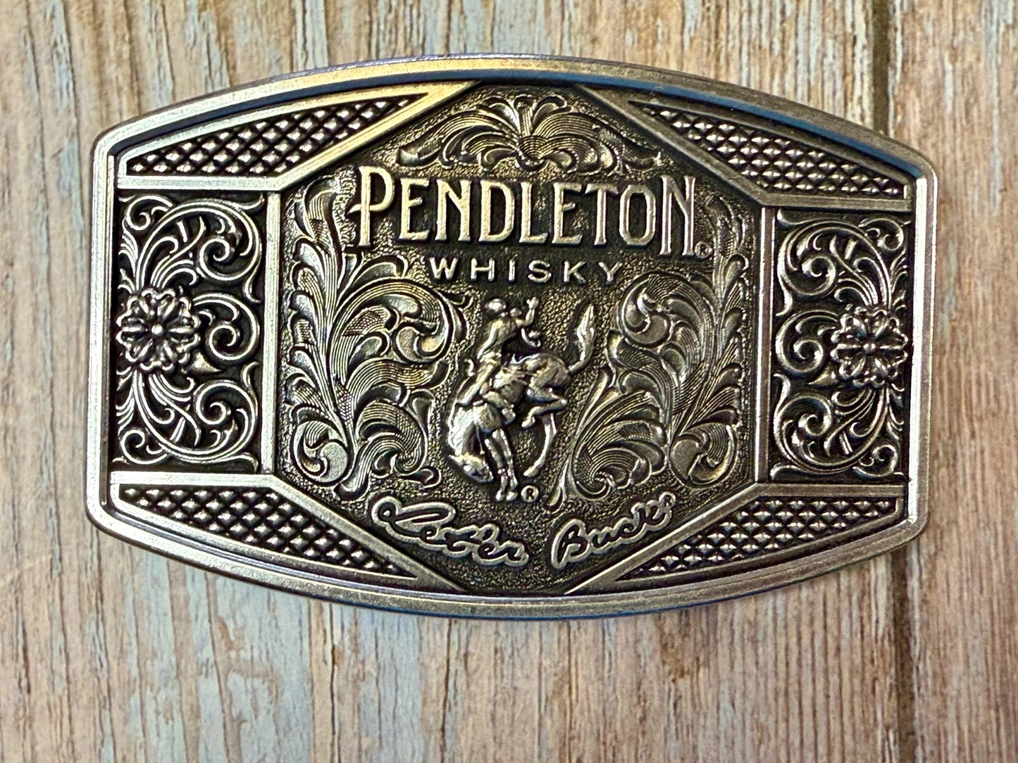 2022 Pendleton Whiskey Let'er Buck Rodeo Cowboy Montana Silversmiths Belt Buckle
