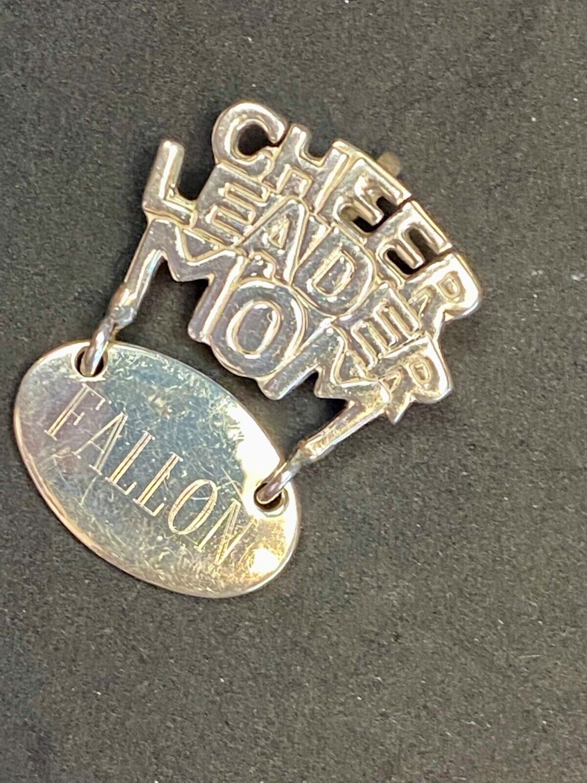 Vintage Cheerleader Mom Sterling Silver 925 Proud Football Mamma! Brooch Pin