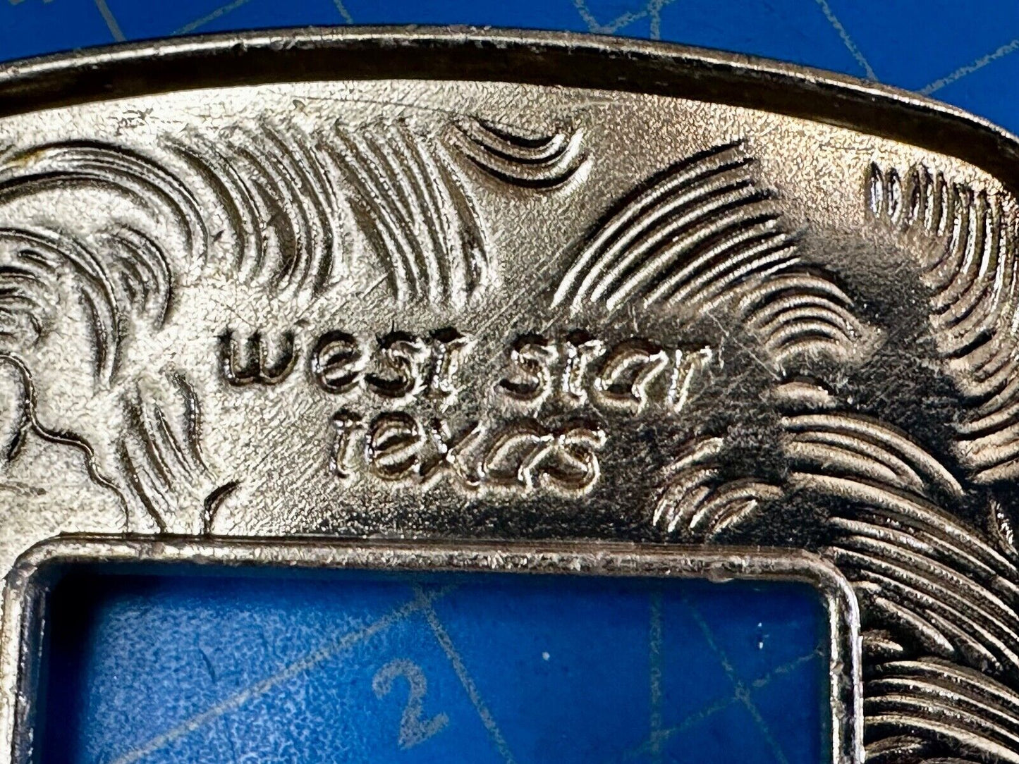 Texas Ranger Style Longhorn Vintage Replacement Dress Belt Buckle West Star
