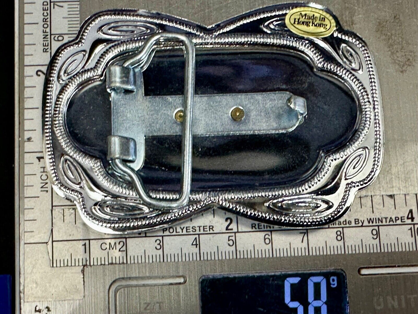 Beautiful NOS Horse head through lucky horseshoe - Two tone belt buckle
