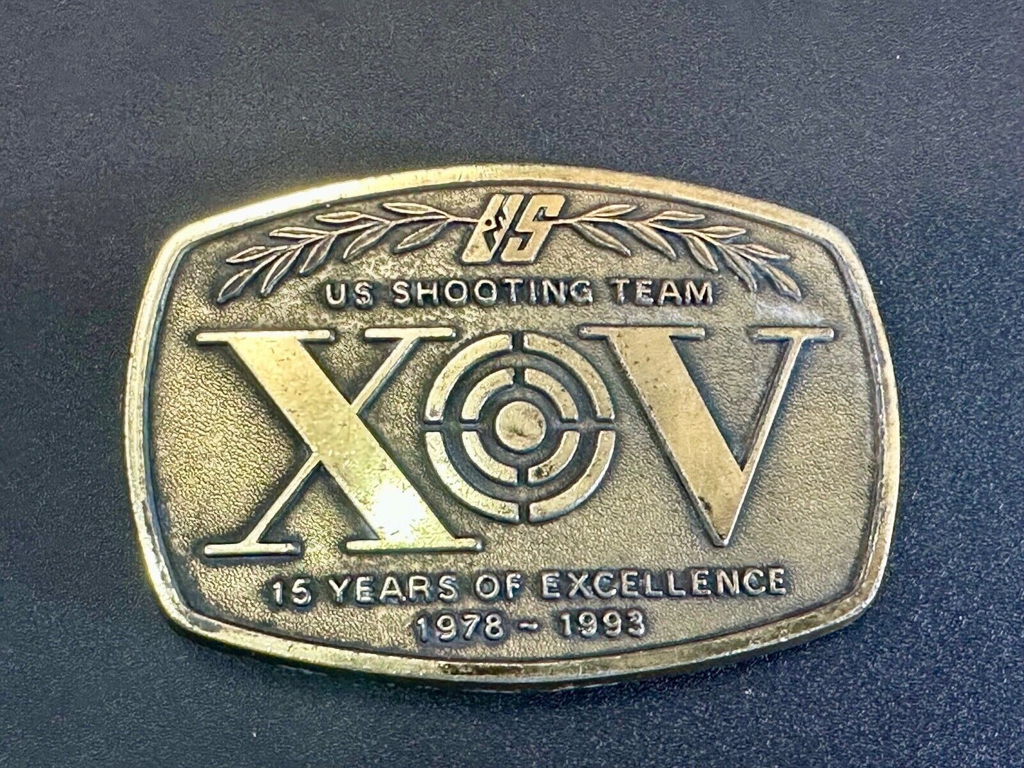 Vintage 1993 US Shooting Team 15 Years of Excellence Team USA Belt Buckle