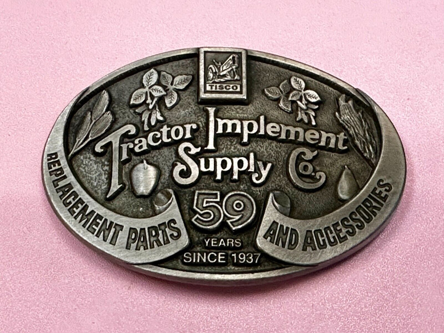 59 Years TISCO Tractor Implement Supply company Belt Buckle by Speccast