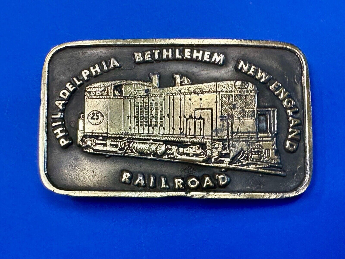 Train Engine 25 Philadelphia Bethlehem New England RR Tiffany Studio Belt Buckle