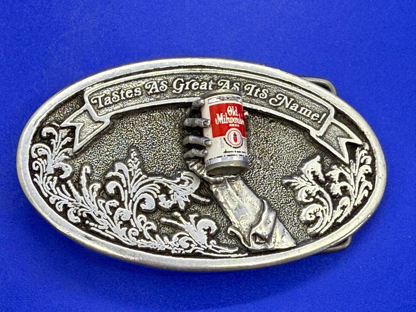 Taste as Great as Its Name Old Milwaukee Beer Promotional Belt Buckle by Adezy