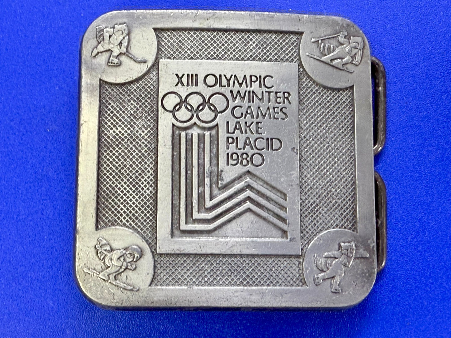The Olympic Winter Games Lake Placid 1988 Commemorative Silver Color Belt Buckle
