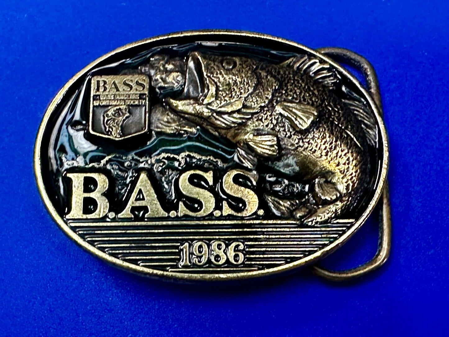 1996 BASS Anglers Sportsman Society Sport Fishing Fishermans Belt Buckle