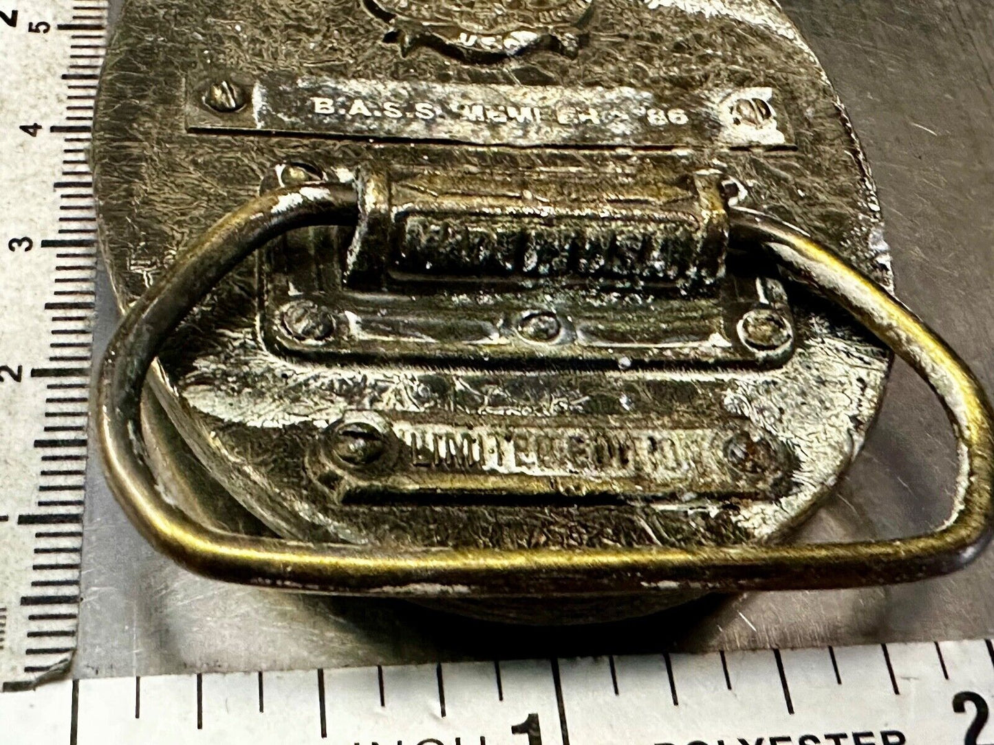 1996 BASS Anglers Sportsman Society Sport Fishing Fishermans Belt Buckle