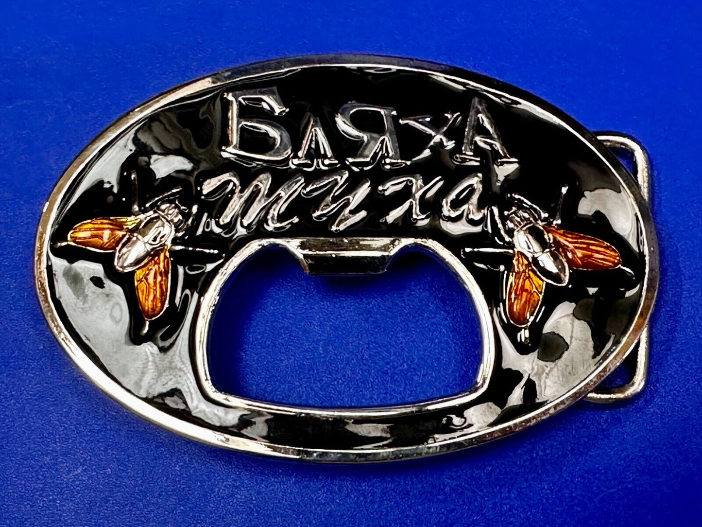 Barxa Muxa with Flying Bee Hornet Design Belt Buckle with Bottle Opener