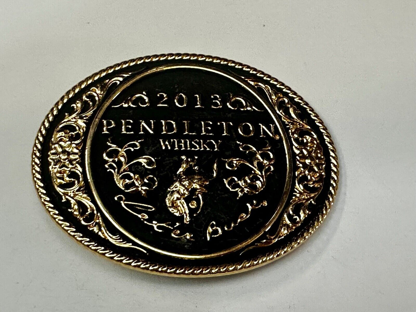 2012 Pendleton Whisky Let'er Buck Montana Silversmith Rodeo Cowboys Belt Buckle