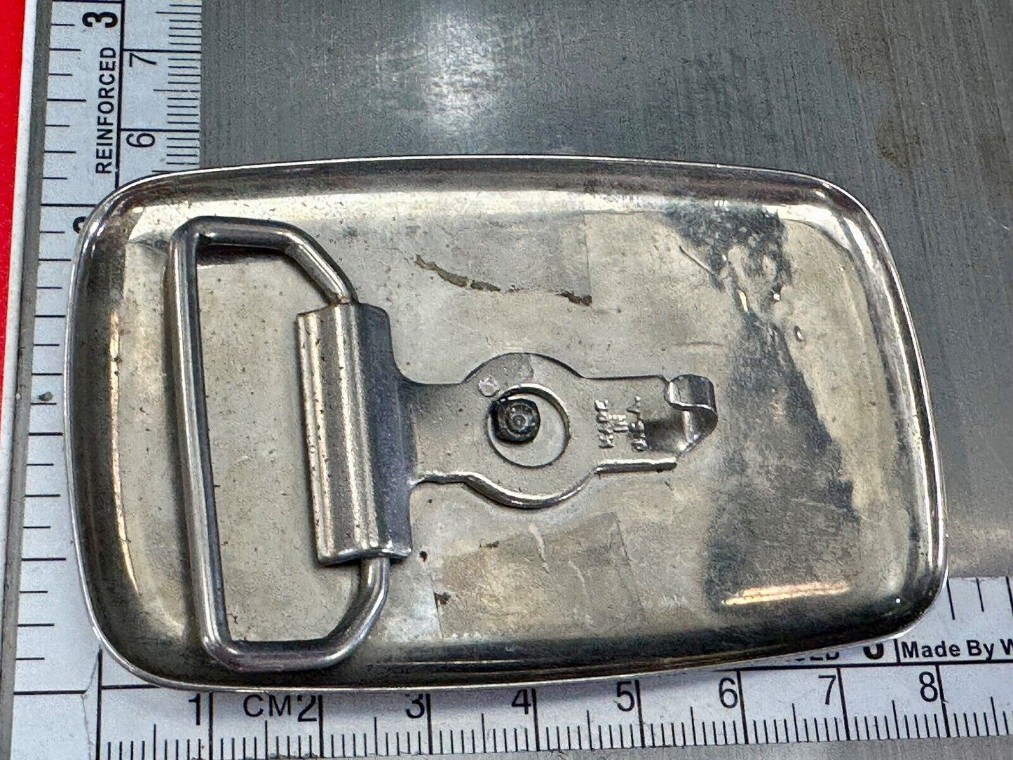 USA made Cowboy Saddle Bronc Western two tone belt buckle