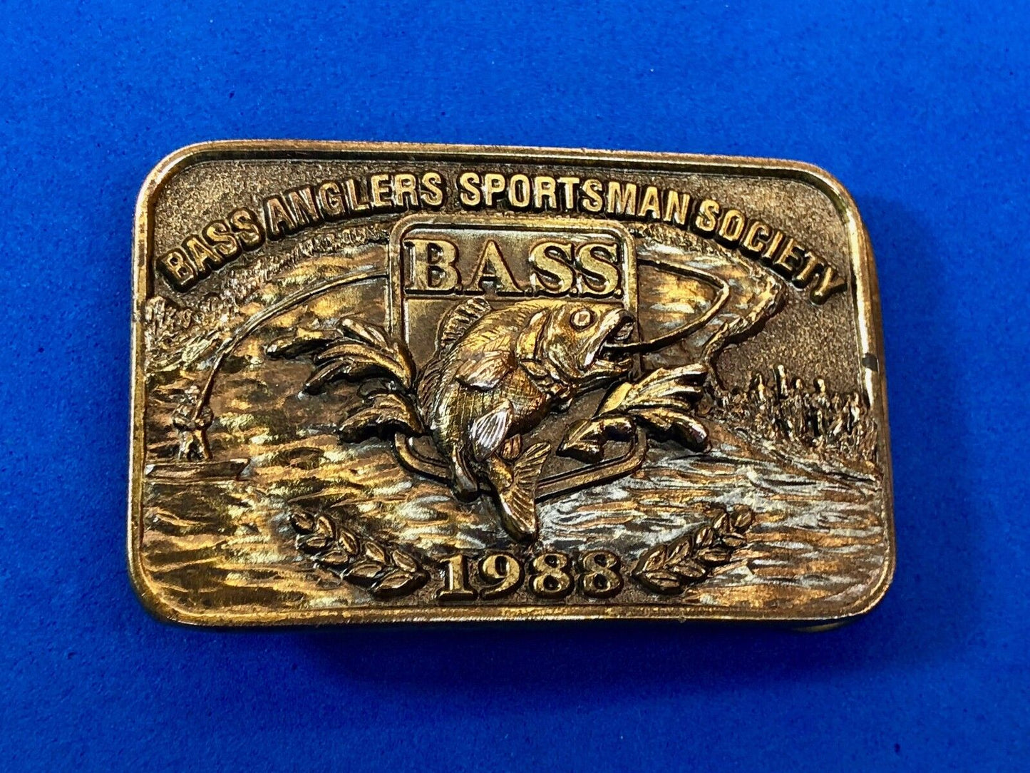 VINTAGE 1988 **BASS ANGLERS SPORTSMAN SOCIETY** BELT BUCKLE