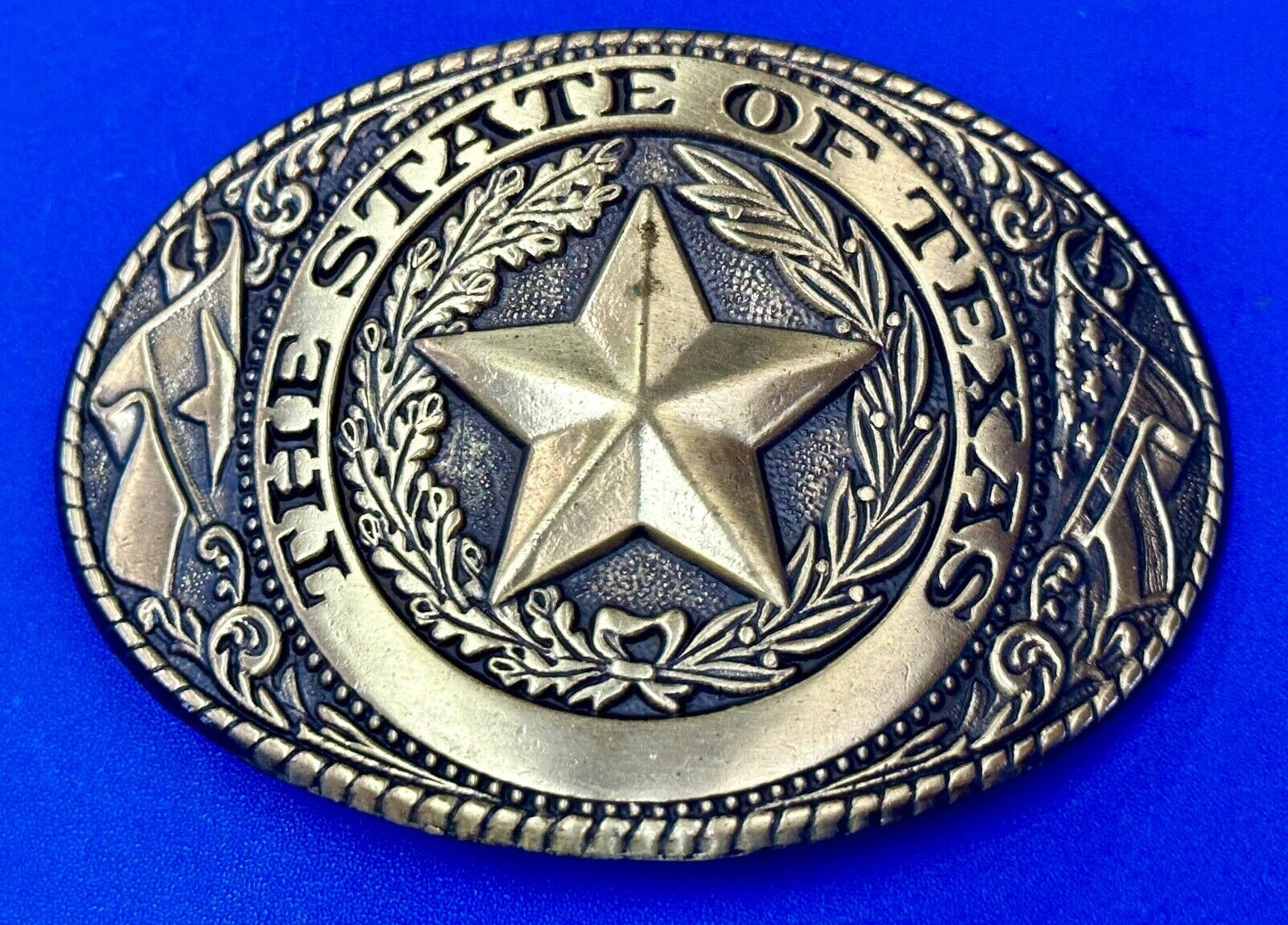 The Great State of Texas Star & Flag & Pride! USA made western belt buckle