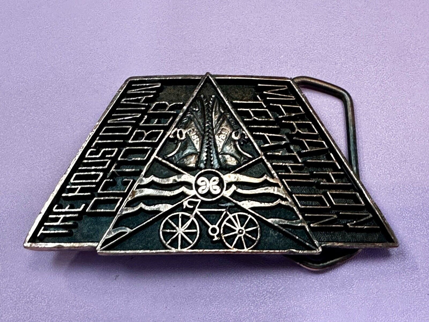 The Houstonian Marathon Trainer Texas Bike Race October Vintage 82 Belt Buckle