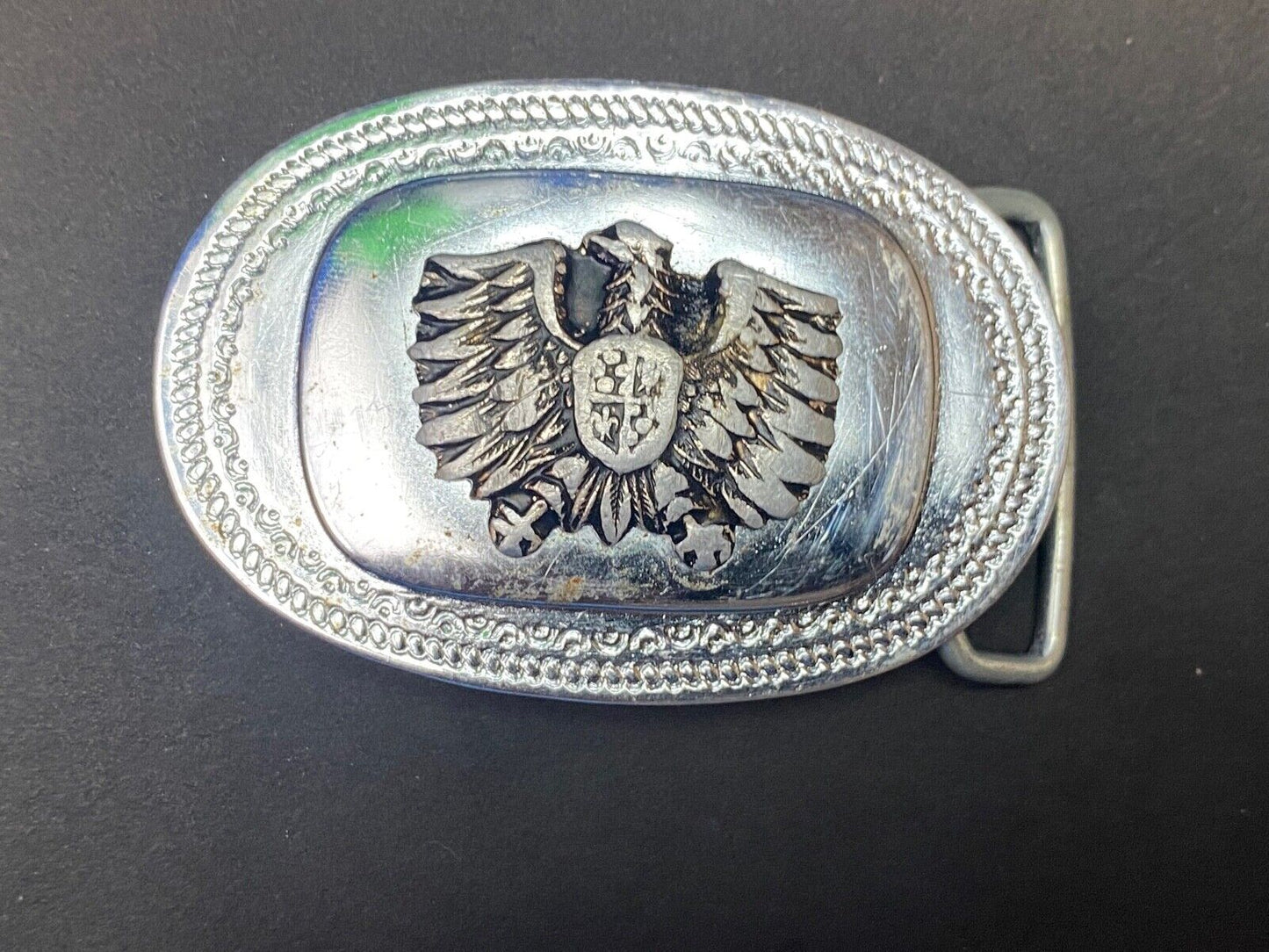 Vintage Eagle And Shield Two Tone Belt Buckle Gold Wing?
