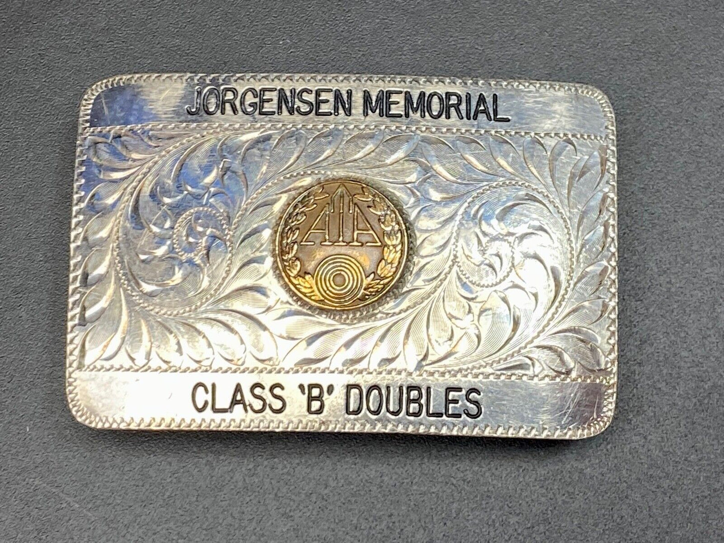 Ata Class B Doubles Trapshooting Award Trophy Sterling Belt Buckle By Hake
