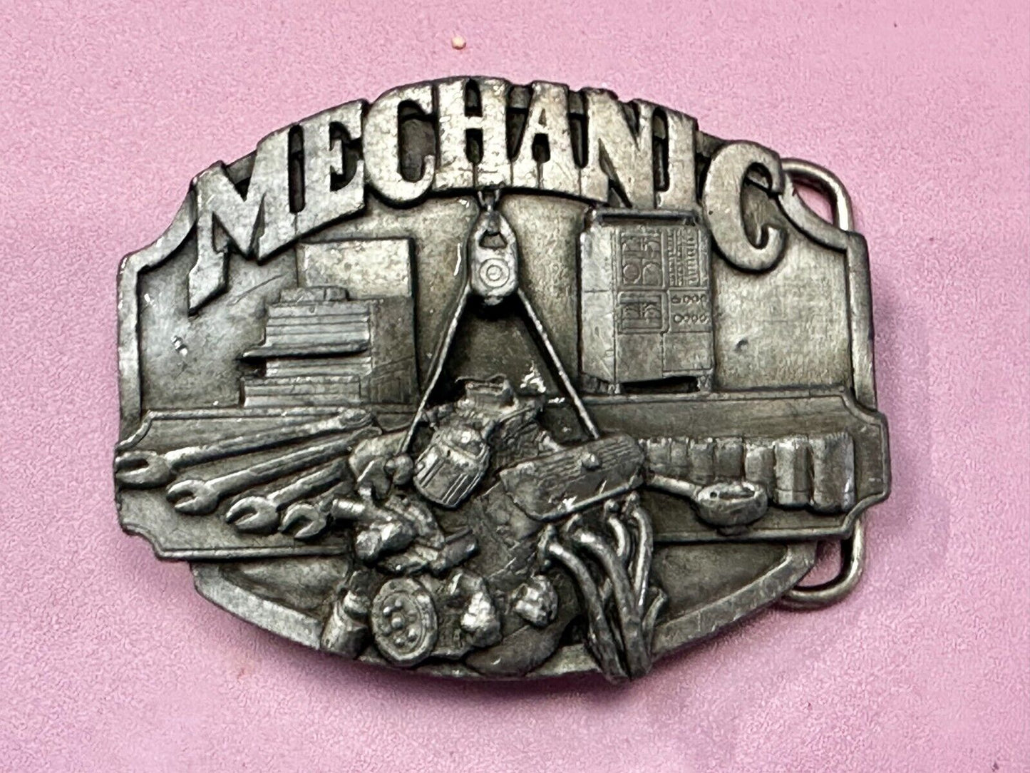 Auto Car Truck Mechanic Wrencher Garage Shop Owner Vintage Siskiyou Belt Buckle