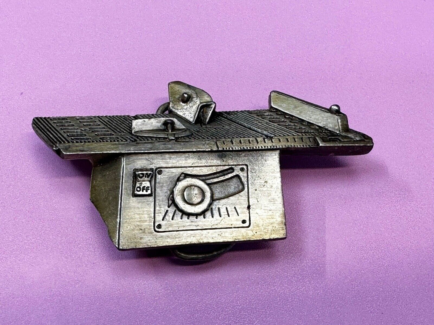 Table Saw Woodworking Unique VTG 1982 Belt Buckle by Bergamot Brass Works