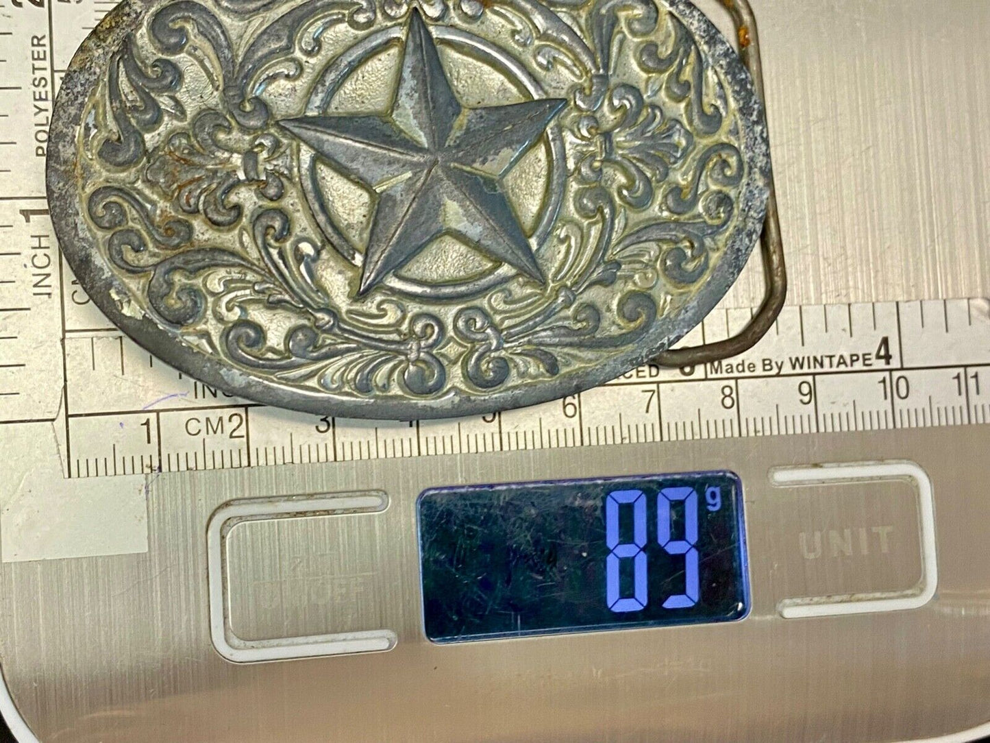 Vintage 1993 Western Star And Flower Swirl - Great American Belt Buckle Co
