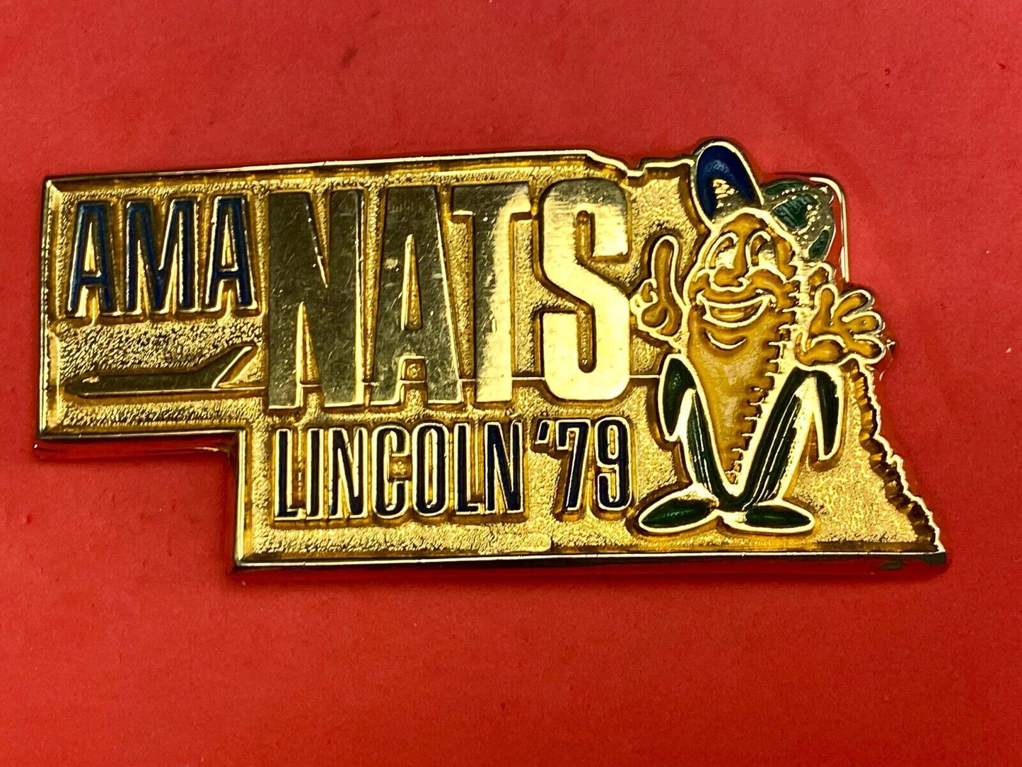 Vintage 1979 National Model Aviation Aeronautics AMA NATS Belt Buckle LINCOLN