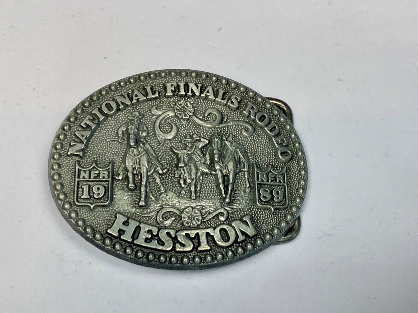 1989 Youth Size Nfr National Finals Rodeo Western Belt Buckle