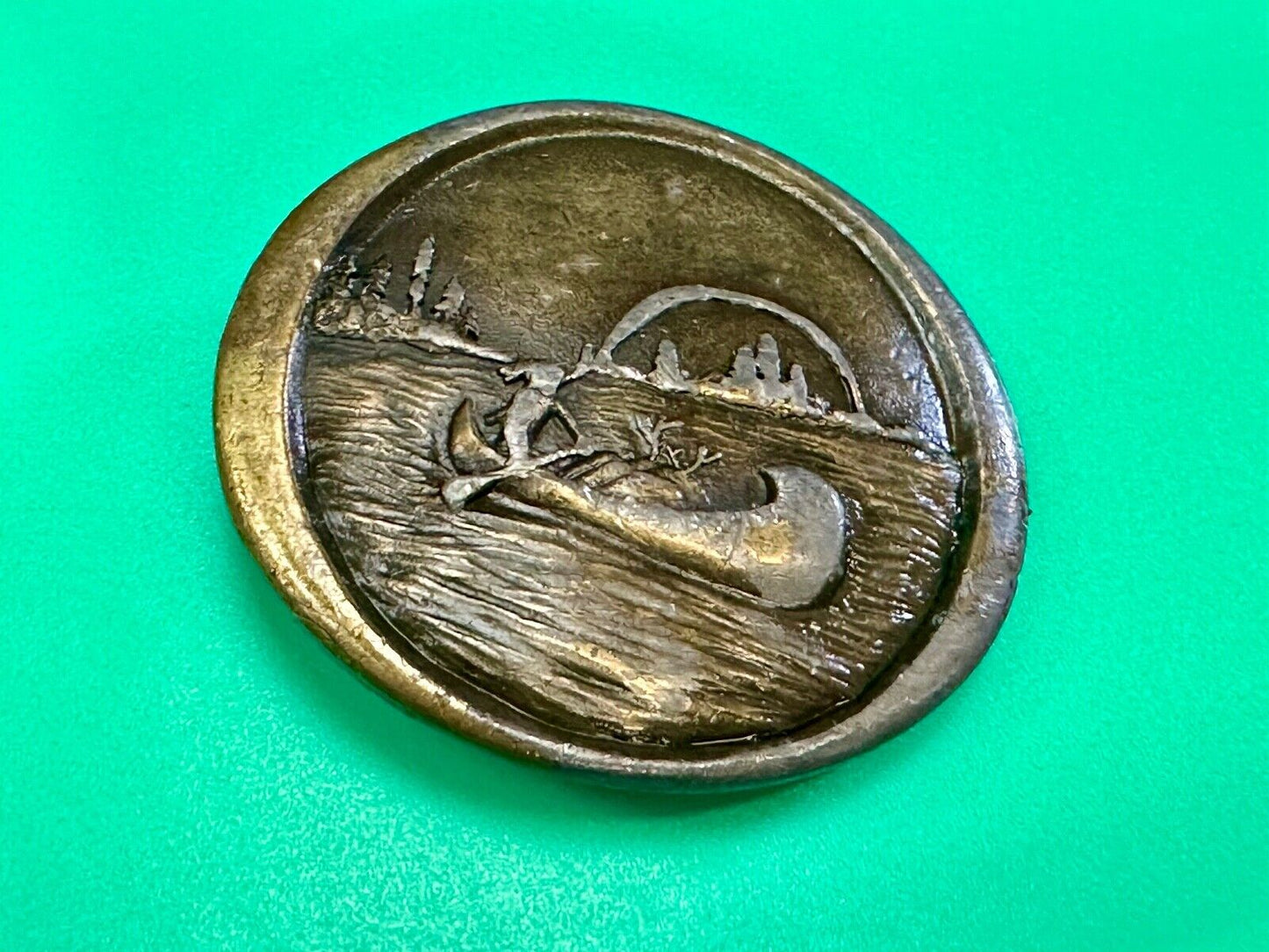 Vintage 1976 Native American Indian, Indiana Metal Craft belt buckle W-99