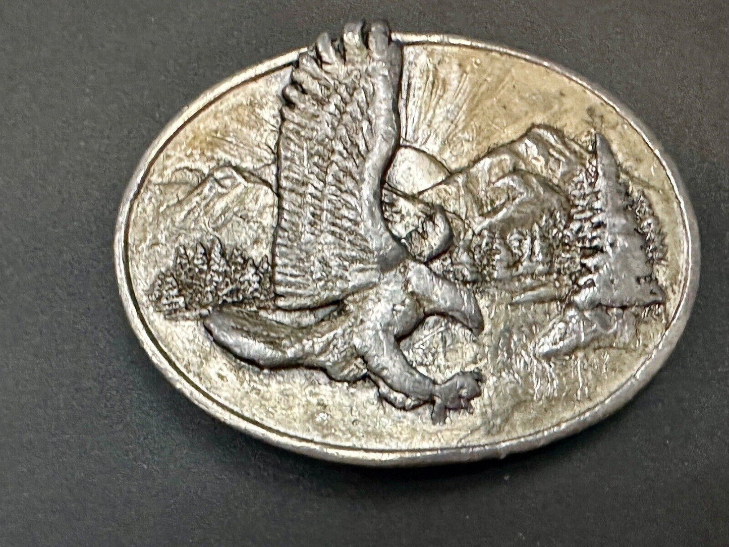Attacking Eagle Vintage 1982 O-10 pewter siskiyou belt buckle