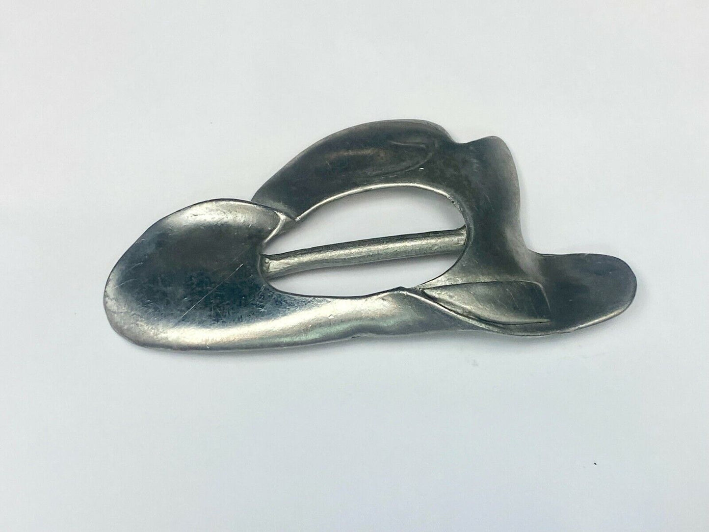 Vintage Cowboy Hat Silver Tone Western Belt Slide Buckle By Ultracraft