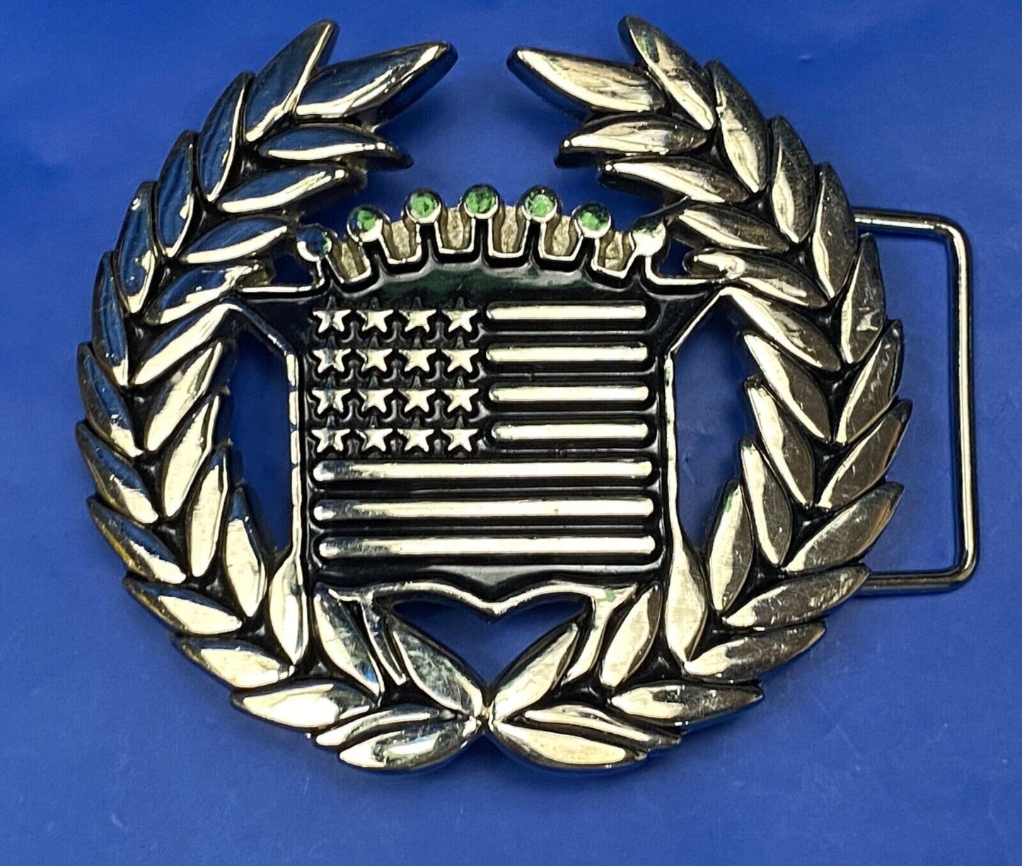 Vintage Cadillac Emblem Flag Chrome Large Belt Buckle Famous Stars And Straps