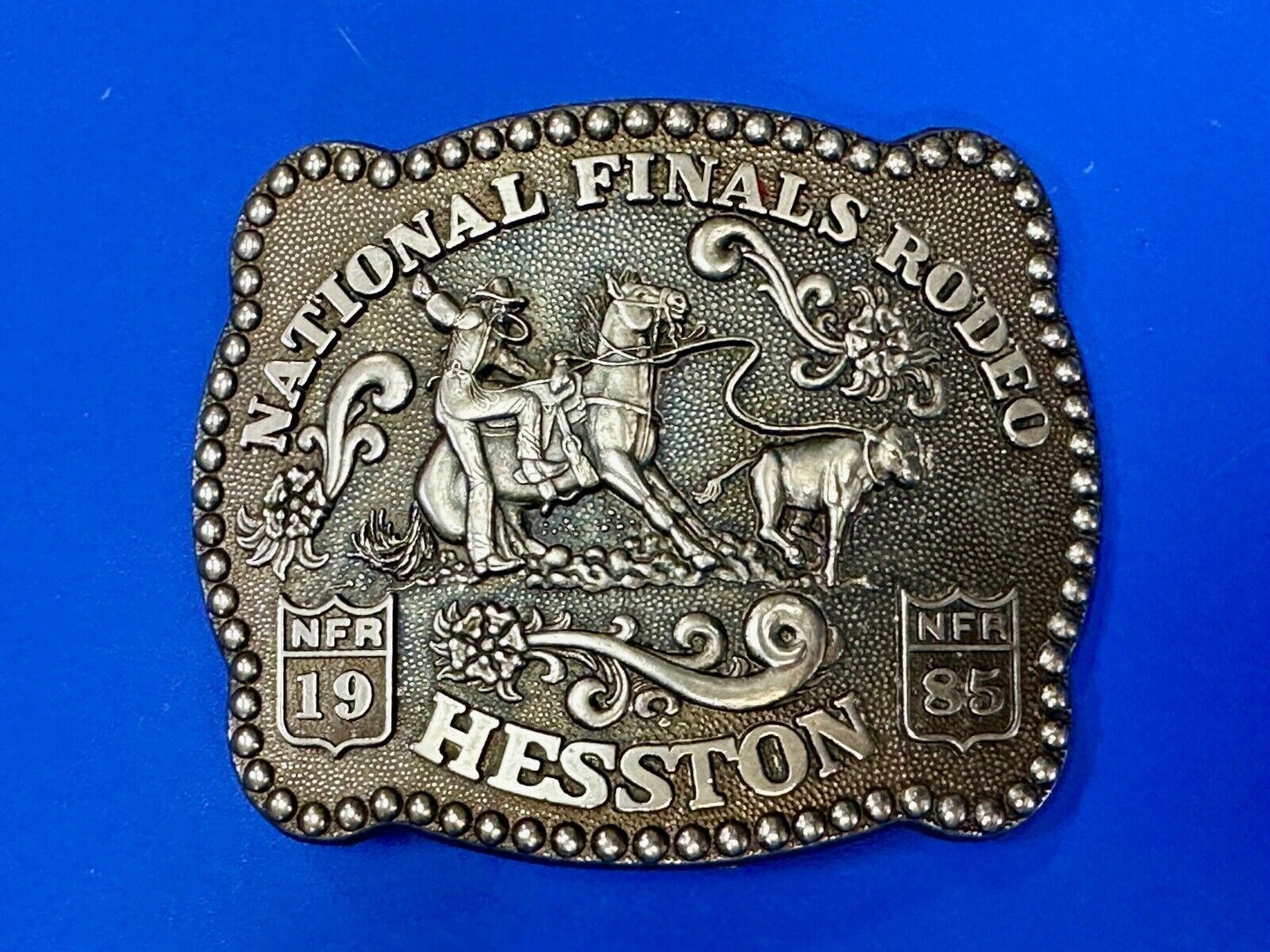 1985 Hesston National Finals Rodeo NFR Limited Edition Collectors Belt Buckle