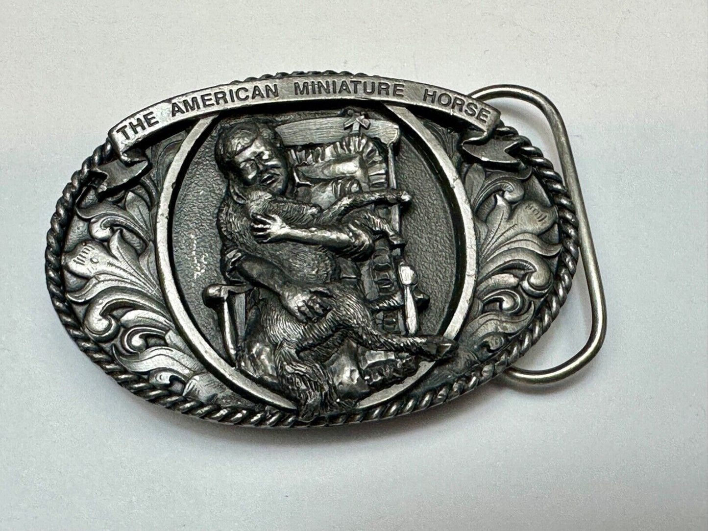 The American mini miniature horse commemorative belt buckle Love You can Hold!