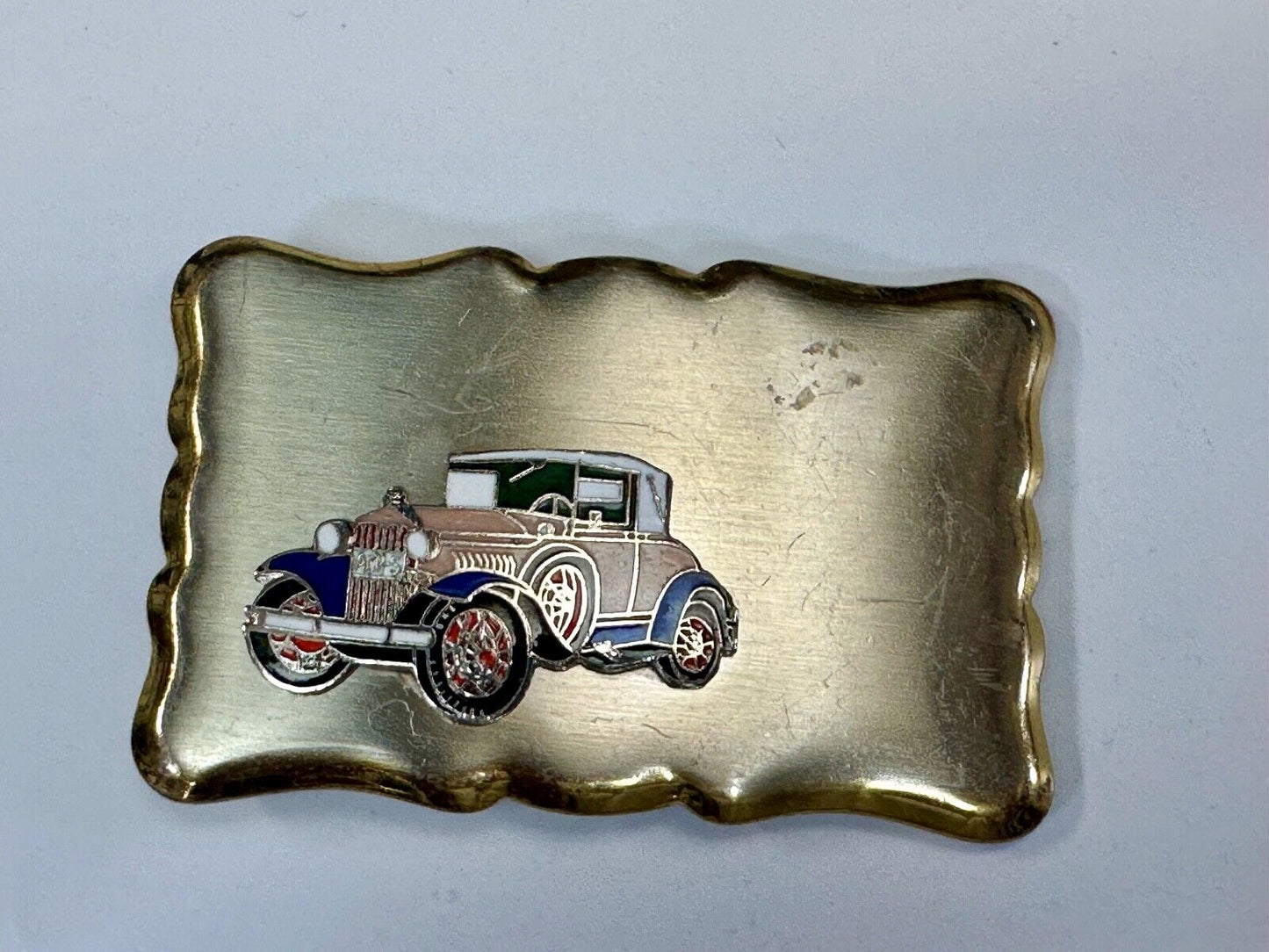 vintage car collectors auto vintage belt buckle with space to customize!