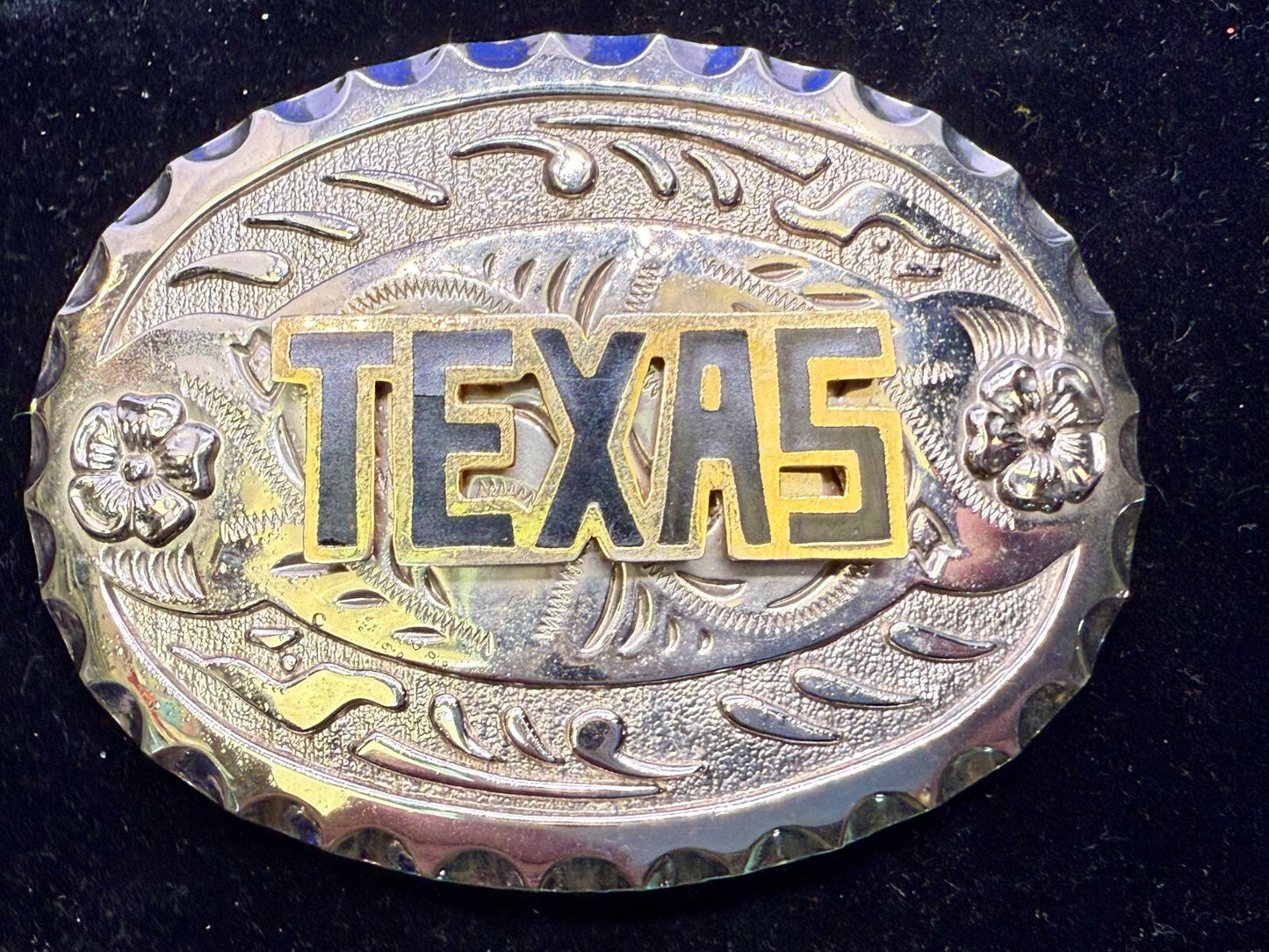 Texas - The name say it all. Big Southwestern Black Block letters Belt Buckle