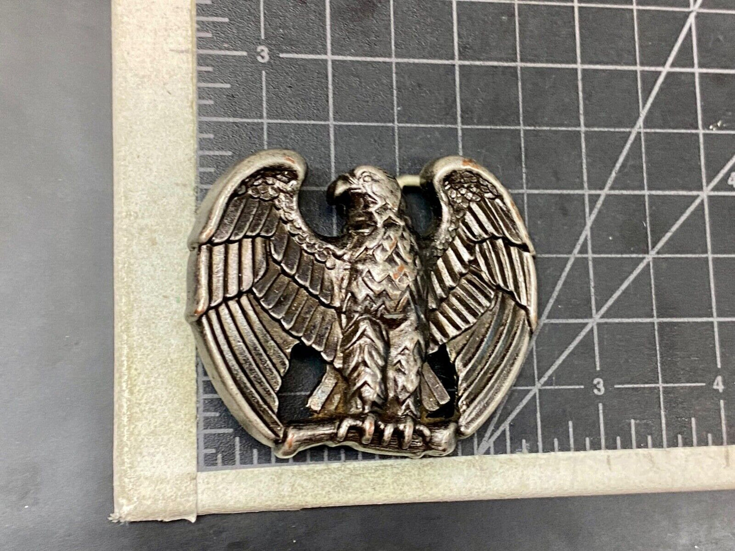 Vintage Avon 70s Patriotic American Eagle cutout shaped Silver Tone belt buckle