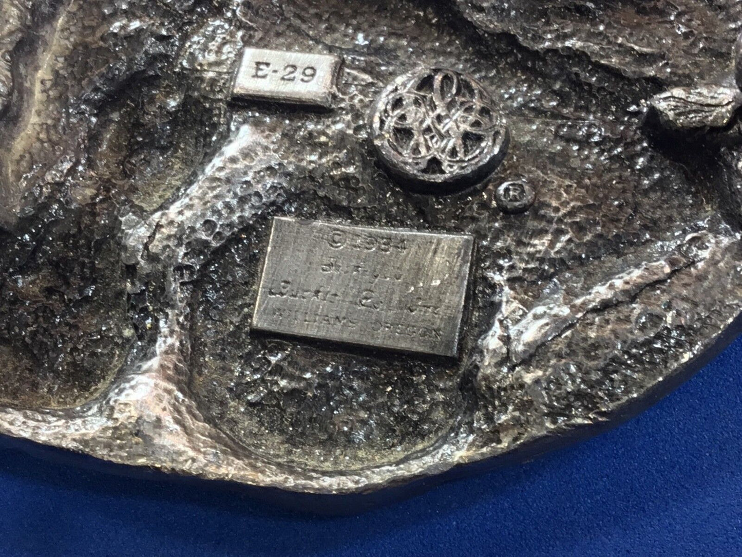 Vintage enamel COUNTRY MUSIC tribute E-29 Pewter Belt Buckle