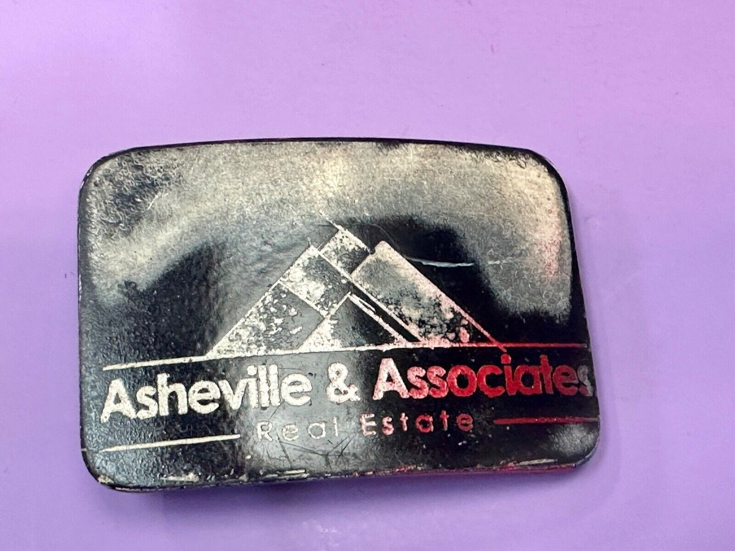 Asheville and Associates Real Estate Realtor Company Vintage Belt Buckle