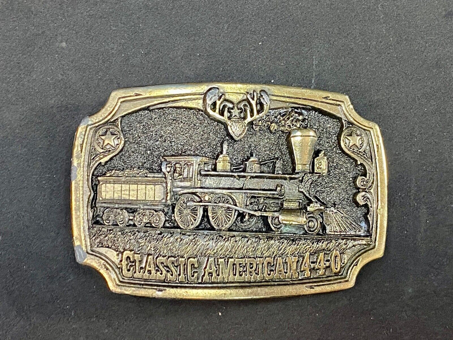 Vintage 1983 Classic American 440 Train Railroad Great American Belt Buckle