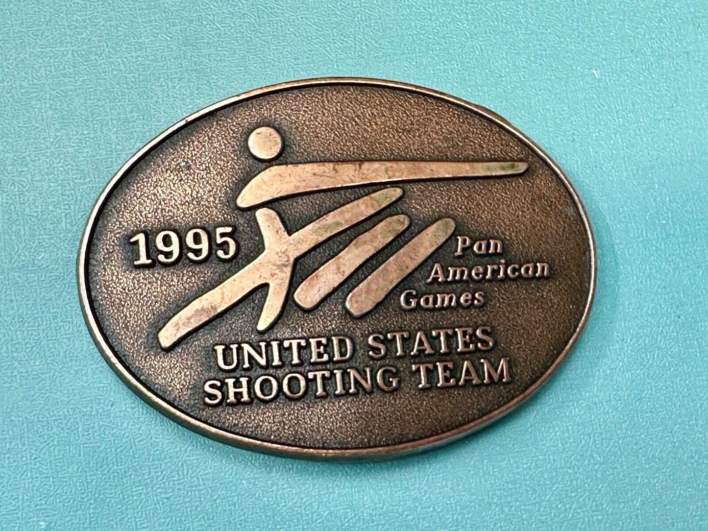 1995 United States Shooting Team Pan American Games PanAm belt buckle