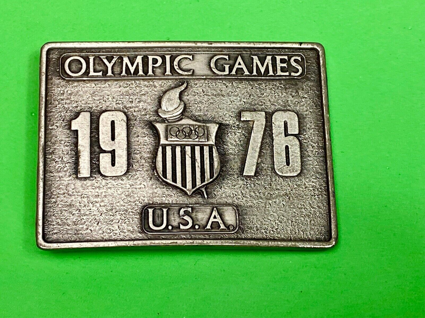 Vintage 1976 Olympic Games Commemorative Belt Buckle By Bergamot Brass Works